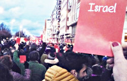 Manifestation BDS à Gijon pendant le match Espagne/Israël